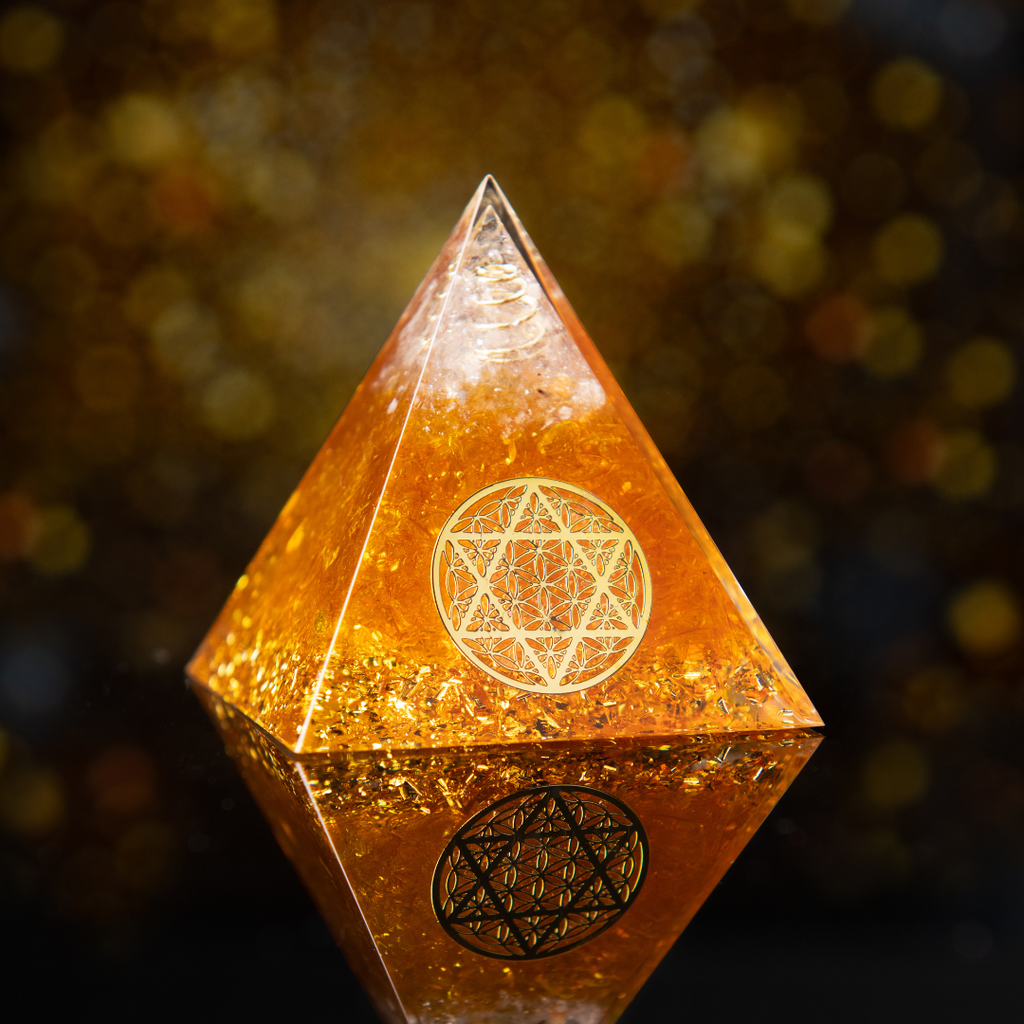 Citrine Orgonite Pyramid of Manifestation