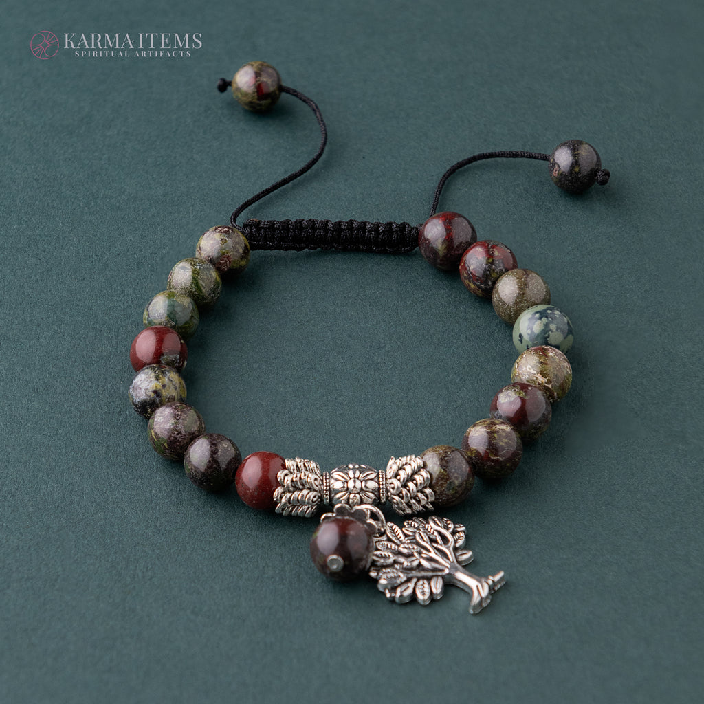 Dragon Blood Jasper Tree of Life Bracelet