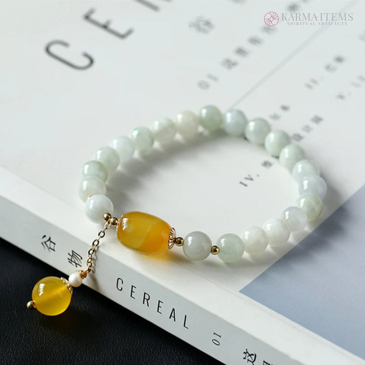 White Jade Longevity Bracelet