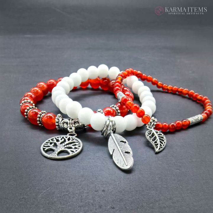 Ice and Fire Energy Balancing Bracelet Set