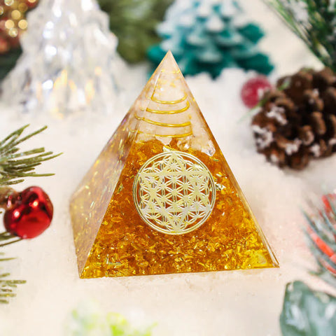 Citrine Orgonite Pyramid of Manifestation