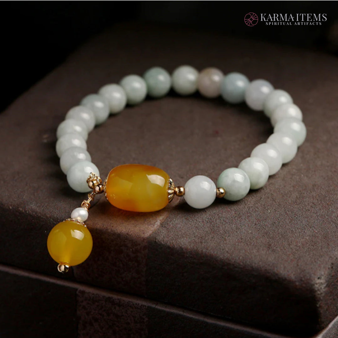 White Jade Longevity Bracelet