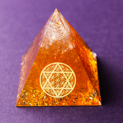 Citrine Orgonite Pyramid of Manifestation