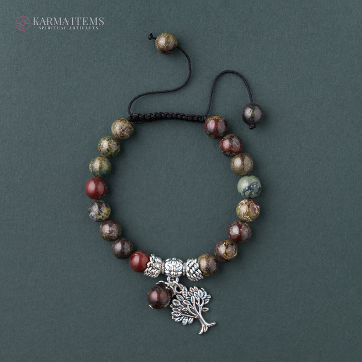 Dragon Blood Jasper Tree of Life Bracelet