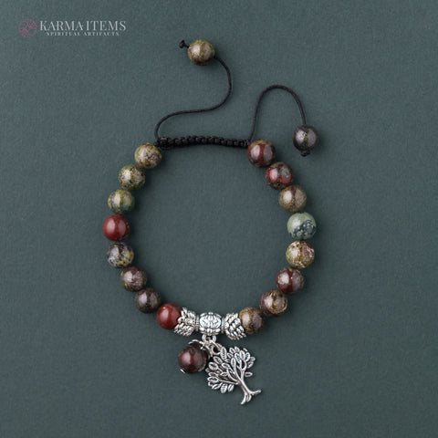 Dragon Blood Jasper Tree of Life Bracelet