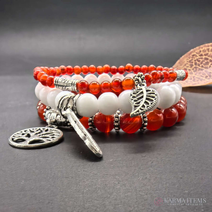 Ice and Fire Energy Balancing Bracelet Set
