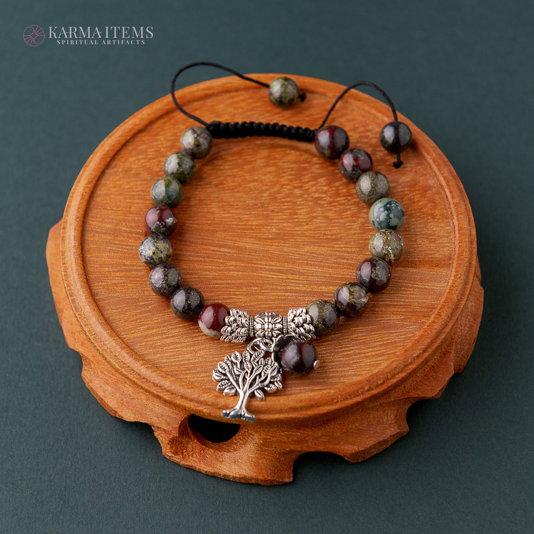 Dragon Blood Jasper Tree of Life Bracelet