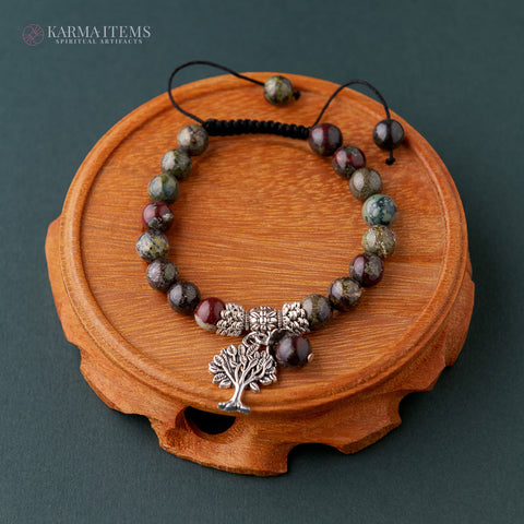 Dragon Blood Jasper Tree of Life Bracelet