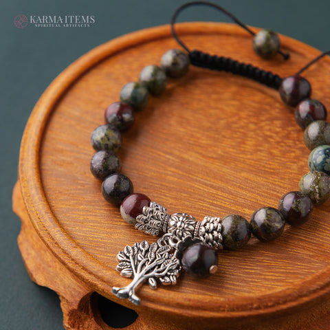 Dragon Blood Jasper Tree of Life Bracelet