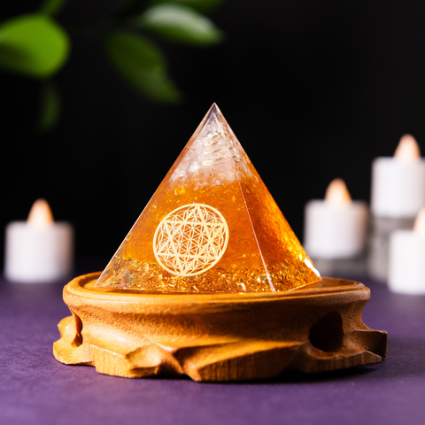 Citrine Orgonite Pyramid of Manifestation