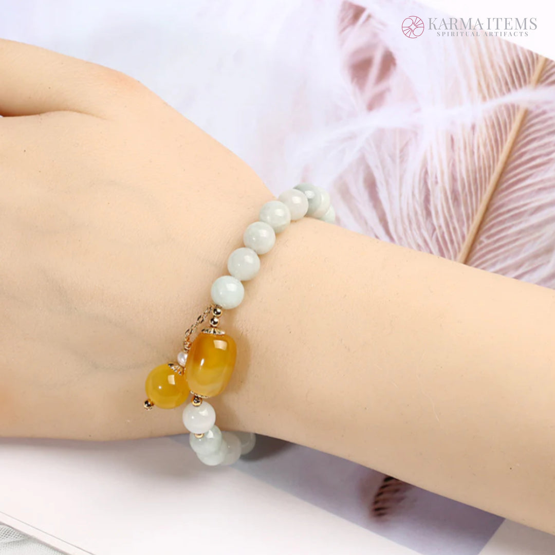 White Jade Longevity Bracelet