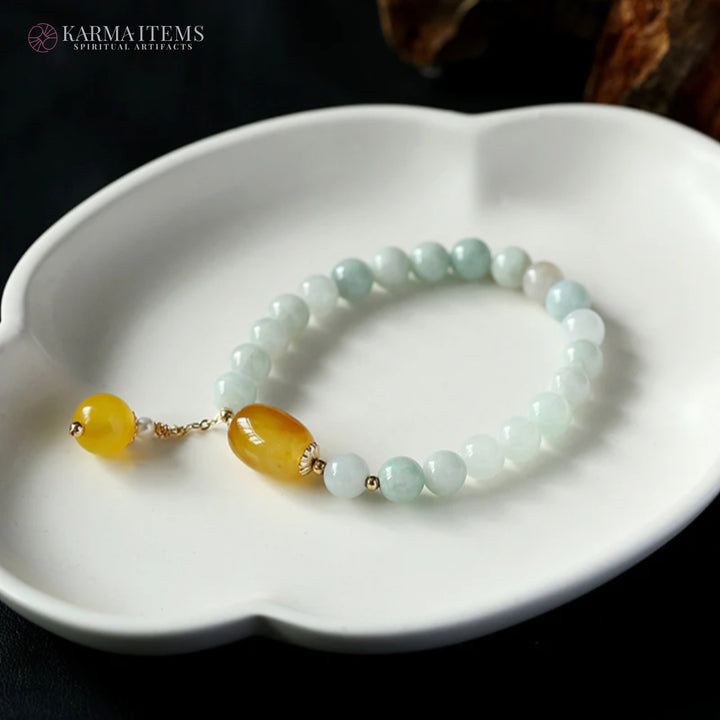 White Jade Longevity Bracelet
