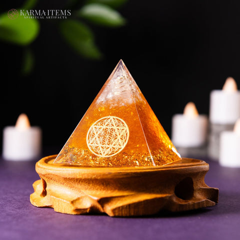 Citrine Orgonite Pyramid of Manifestation