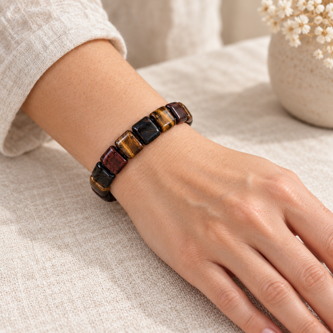 Determination Tiger Iron Bracelet worn on the wrist