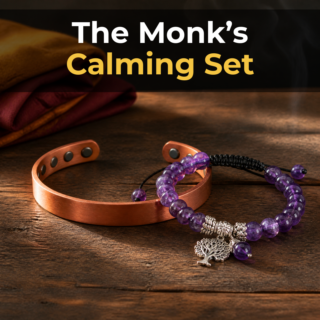 The Monk’s Calming Set — Kyri Bracelet and Amethyst Tree of Life Bracelet