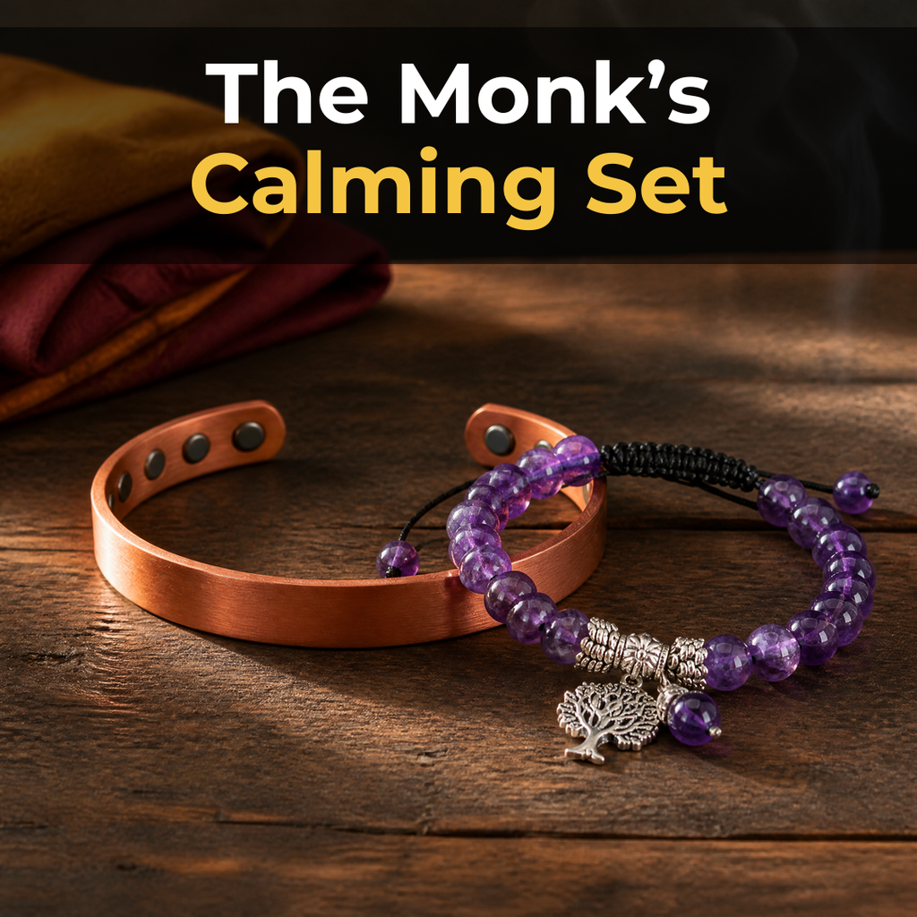The Monk’s Calming Set — Kyri Bracelet and Amethyst Tree of Life Bracelet