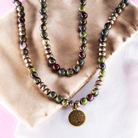 Dragon Blood Jasper Mala of Perserverance