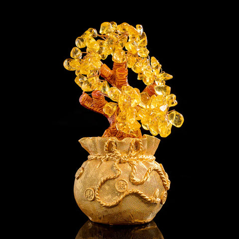 Citrine Wealth Tree Feng Shui Art Piece